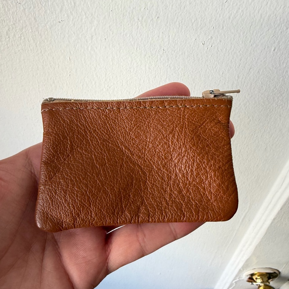 Small Brown Leather Coin Pouch